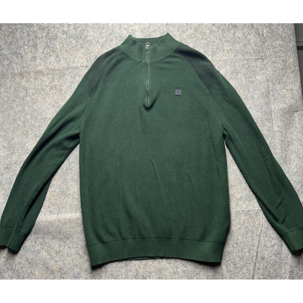 Canda C&A Waffle Green 1/4 Zip pullover‎ wool Sweater Size 2XL